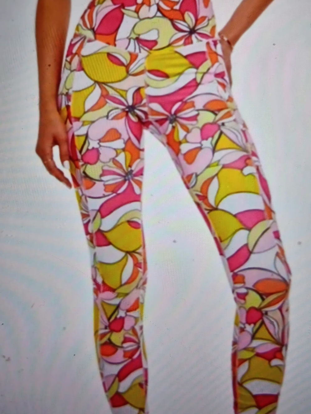 NWT JustFab Pink Floral Print Active Leggings XL